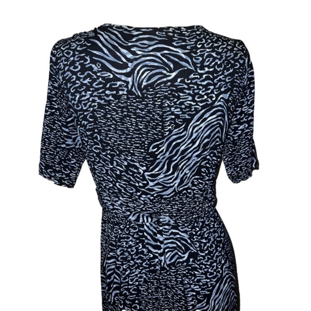 Fresh Produce Midi‎ Dress Womens Sz L Blue Animal Print Summer Knit Sundress USA - Picture 6 of 10